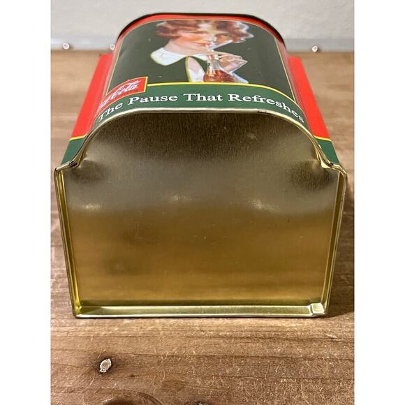 Drink Coca Cola Tin Container Vintage Woman Drinking Refresh Yourself Storage - Picture 3 of 8